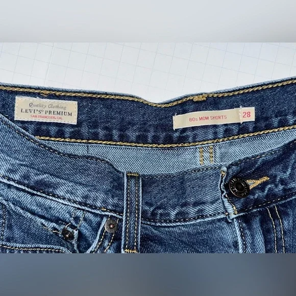 Levi's Premium 80's Mom Denim Jean Shorts Women's Size 28 Medium Wash - Picture 3 of 5